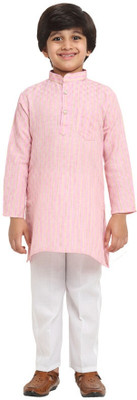 RCENSA Boys Festive & Party Kurta and Pyjama Set(Pink Pack of 1)