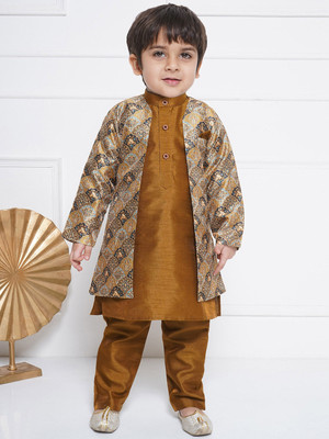 AJ Dezines Boys Festive & Party Sherwani and Churidar Set(Green Pack of 1)