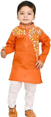PEACE begin Boys Festive & Party Kurta and Pyjama Set(Red Pack of 1)