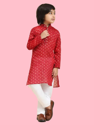 UmBri fashion Boys Festive & Party Kurta and Pyjama Set(Red Pack of 1)