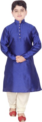 SG YUVRAJ Boys Festive & Party Kurta and Pyjama Set(Blue Pack of 1)