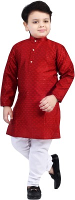 Arshia Fashions Boys Festive & Party Kurta and Pyjama Set(Red Pack of 1)