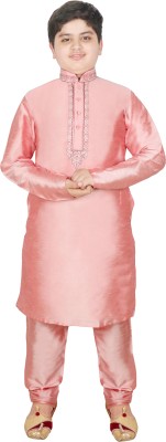 SG YUVRAJ Boys Festive & Party Kurta and Pyjama Set(Pink Pack of 1)