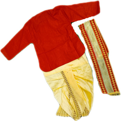 THE LALCOLLECTION KIDSWEAR Baby Boys Festive & Party Kurta and Pyjama Set(Red Pack of 1)