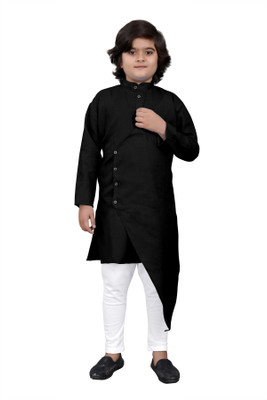 click n buy Boys Festive & Party Kurta and Pyjama Set(Black Pack of 1)