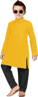 TRUST OUS Boys Festive & Party Kurta and Pyjama Set(Gold Pack of 1)