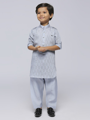 Tasrika Boys Festive & Party Kurta and Pyjama Set(Blue Pack of 2)