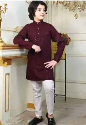 Ayaz life styel Baby Boys Festive & Party Kurta and Pyjama Set(Yellow Pack of 1)
