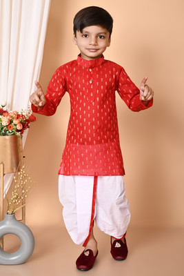 UPTREND VESTURE Boys Festive & Party Dhoti & Kurta Set(Red Pack of 1)
