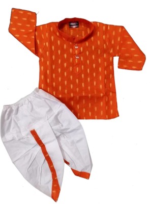 Elegant Attire Boys Festive & Party Dhoti & Kurta Set(Orange Pack of 2)