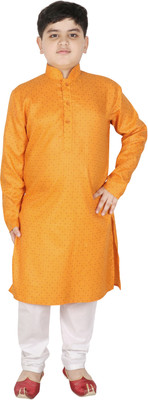 SG YUVRAJ Boys Festive & Party Kurta and Pyjama Set(Yellow Pack of 1)