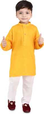 Sultana Dresses Boys Festive & Party Kurti and Legging Set(Yellow Pack of 1)