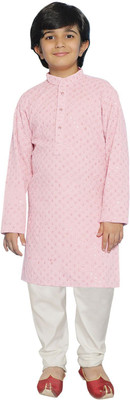 SG YUVRAJ Boys Festive & Party Kurta and Pyjama Set(Red Pack of 1)