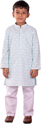 jbn CREATION Boys Casual Kurta and Pyjama Set(Green Pack of 1)