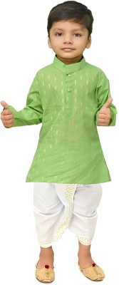 Alexa Creation Baby Boys Festive & Party Dhoti & Kurta Set(Light Green Pack of 1)