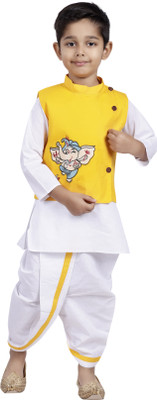 new gen Baby Boys Casual, Festive & Party, Wedding Kurta and Dhoti Pant Set(White Pack of 1)