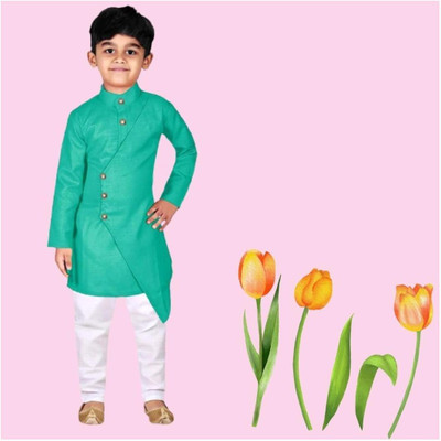 VC FASHION HUB Baby Boys Festive & Party Kurta and Pyjama Set(Light Blue Pack of 1)