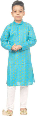 DIGIFASHION Boys Casual Kurta and Pyjama Set(Light Blue Pack of 1)