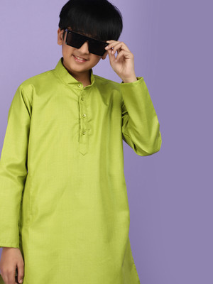 V-MART Boys Casual, Festive & Party Kurta and Pyjama Set(Green Pack of 1)