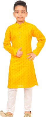 DIGIFASHION Boys Festive & Party Kurta and Pyjama Set(Yellow Pack of 1)