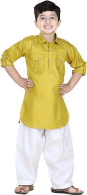 AJ Dezines Boys Festive & Party Kurta and Pyjama Set(Light Green Pack of 1)
