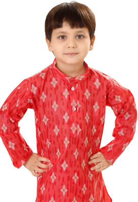 DIGIFASHION Boys Festive & Party Kurta and Pyjama Set(Red Pack of 1)