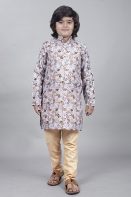 Ethzy Boys Festive & Party Kurta and Pyjama Set(Purple Pack of 1)