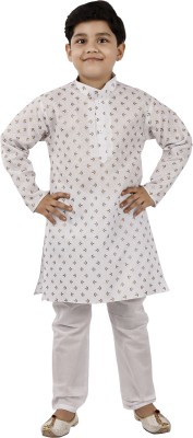 new gen Boys Casual Kurta and Pyjama Set(White Pack of 1)