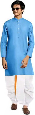 Svatantra Boys Festive & Party Kurta and Dhoti Pant Set(Light Blue Pack of 1)