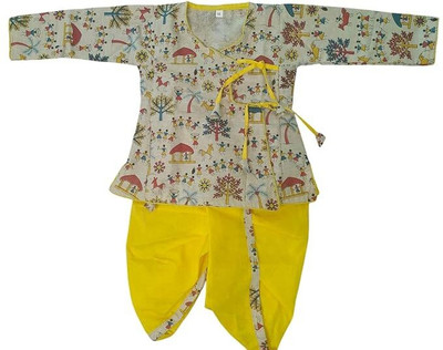 Little Dreams Baby Boys Festive & Party Dhoti & Kurta Set(Multicolor Pack of 1)