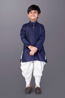 bitteR Boys Festive & Party Dhoti & Kurta Set(Blue Pack of 1)