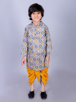 FabJunior Baby Boys Festive & Party Dhoti & Kurta Set(Multicolor Pack of 1)