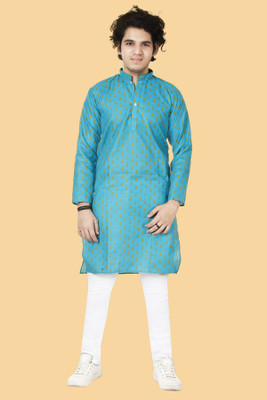 VISHESTA Boys Printed Straight Kurta(Multicolor)
