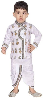 Siddhi Enterprises Boys Casual Dhoti & Kurta Set(White Pack of 1)