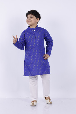 new gen Boys Casual Kurta and Pyjama Set(Blue Pack of 1)