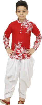 COSMOS ART ENTERPRISE Boys Festive & Party Kurta and Patiala Set(Red Pack of 2)