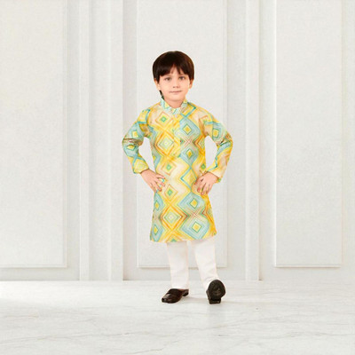 RRFASHION Baby Boys Festive & Party Kurta and Pyjama Set(Multicolor Pack of 1)
