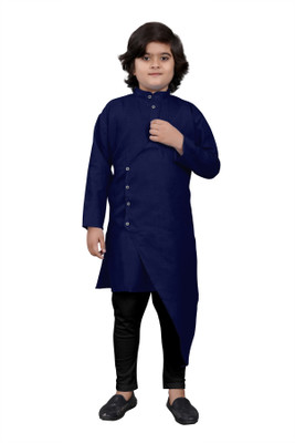 click n buy Boys Festive & Party Kurta and Pyjama Set(Dark Blue Pack of 1)