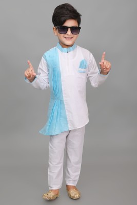 NFC FASHIONS Boys Casual Kurta and Pyjama Set(White Pack of 1)