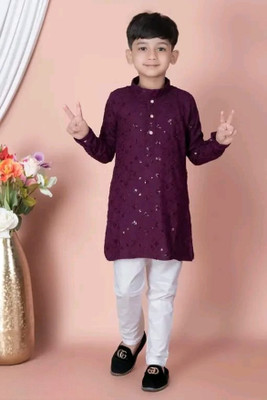 Alm Dresses Boys Festive & Party Kurta and Pyjama Set(Green Pack of 1)