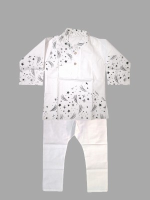 SUNCITY FASHION MART Boys Casual Kurta and Pyjama Set(White Pack of 1)
