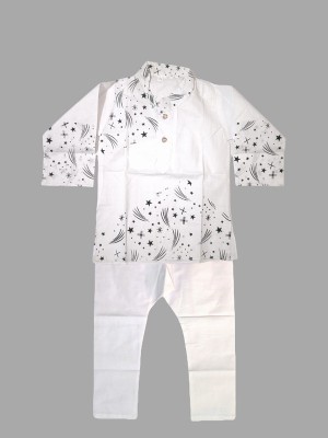 FMSE Boys Casual Kurta and Pyjama Set(White Pack of 2)