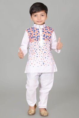 Jinat Fashion Baby Boys Festive & Party Kurta and Pyjama Set(White Pack of 1)