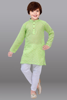 INGEEL CREATION Boys Festive & Party Kurta and Pyjama Set(Green Pack of 1)