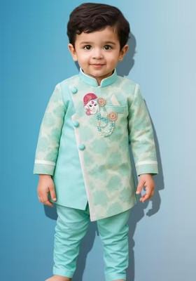 VDress Baby Boys Festive & Party Kurta and Pyjama Set(Light Blue Pack of 1)