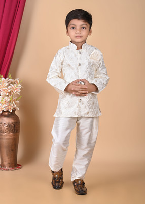 LAMIYA CREATION Boys Festive & Party Kurta and Pyjama Set(White Pack of 1)