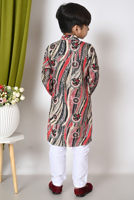 Nazrana Boys Festive & Party Kurta and Pyjama Set(Multicolor Pack of 1)