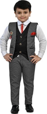 BeenBee Boys Festive & Party, Wedding Shirt, Waistcoat and Pant Set(White Pack of 1)