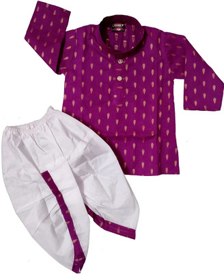 SHIVAAY Baby Boys Casual Dhoti & Kurta Set(Purple Pack of 1)