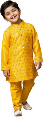 Ayshax Baby Boys Festive & Party Kurta and Dhoti Pant Set(Red Pack of 2)